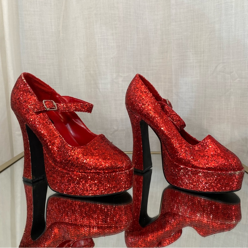 Dorothy Red Ruby Glitter Platform Ellie Shoes 557-Eden-G Shoes size 7